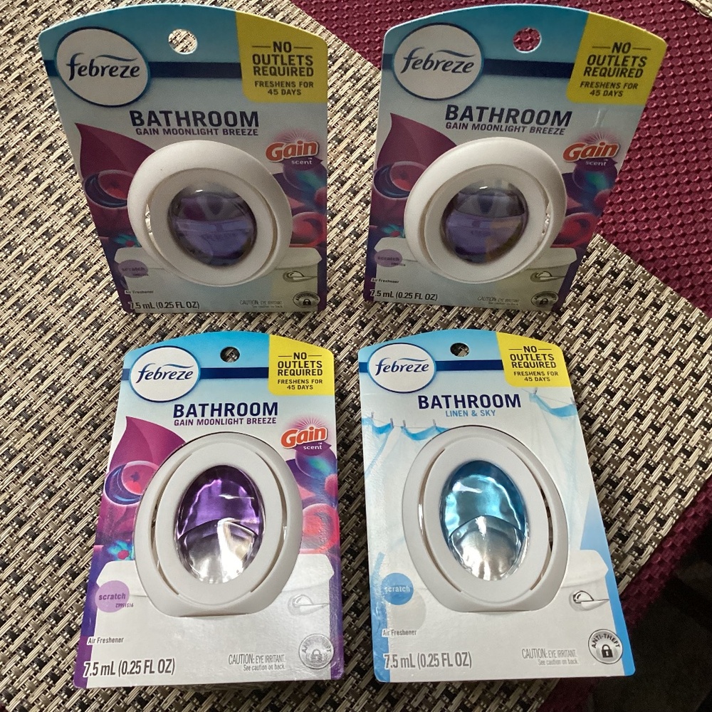 Febreze Bathroom/Small Spaces Air Freshener Bundle New/Sealed